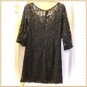 Black Lace Mini Dress ◾️ Slip w/ Lace Overlay